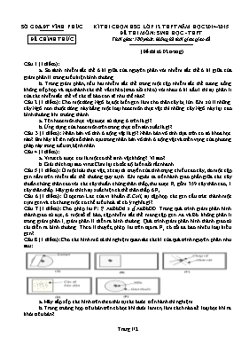 Đề thi chọn học sinh giỏi Sinh học 12 (Có đáp án) - Năm học 2014-2015 - Sở GD & ĐT Vĩnh Phúc